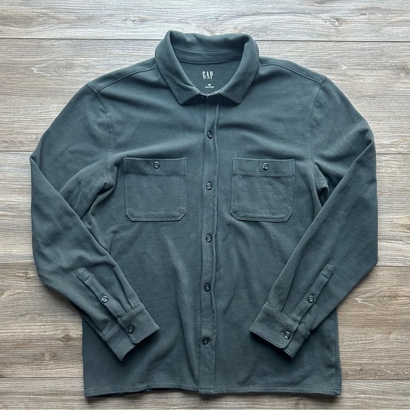 GAP Other - Gap | Button Down Jersey Shirt Jacket in Evergreen (X-Small)